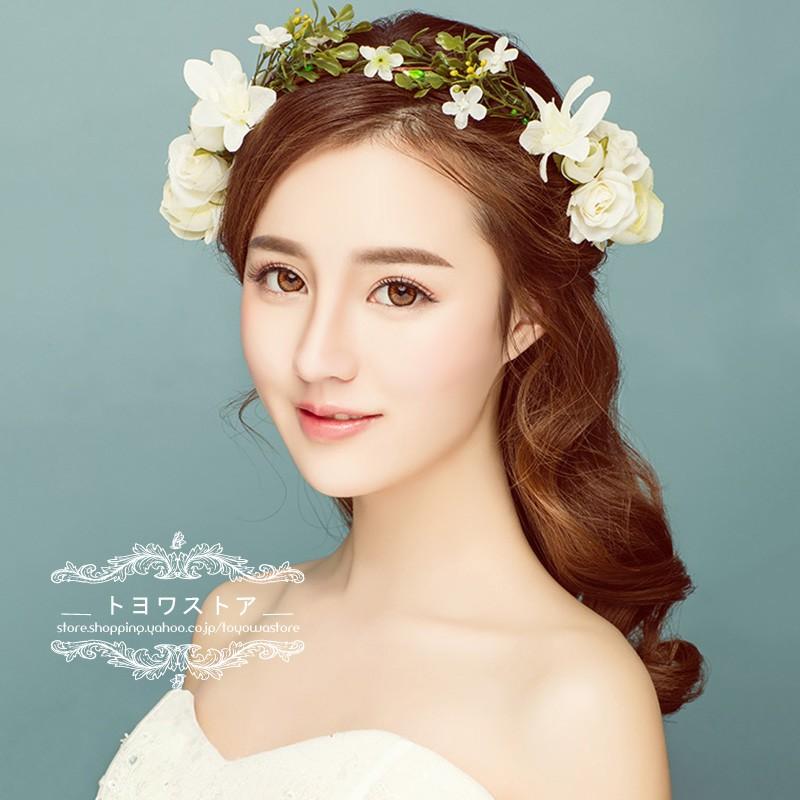花冠 安い ウエディング ヘッドドレス ティアラ 造花 髪飾り キッズ 子供花冠 イエロー リゾート 花嫁 二次会 結婚式 フェス 森ガール ボヘミア 手作り hh098 トヨワストア 通販 Yahoo ショッピング