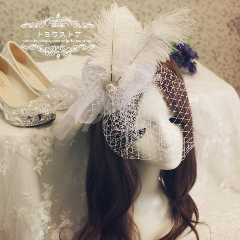 ウェディングハット 花嫁 ブライダル ヘアアクセサリー 二次会 ヘッドドレス 結婚式 ハット 羽 安い パーティーハット 髪飾り 帽子 ウエディング ハット 披露宴 lm048 トヨワストア 通販 Yahoo ショッピング