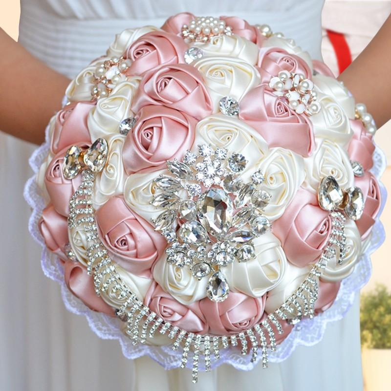 ウエディングブーケ ブートニア 安い 結婚式 ウェディングブーケ サテン 花嫁 ブーケ ダイヤモンド 披露宴 ブライダルブーケ 手作り ジュエリー ph034 トヨワストア 通販 Yahoo ショッピング