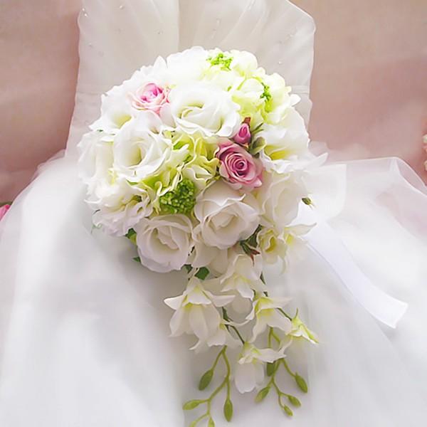 ウエディングブーケ ブートニア 人気ショップが最安値挑戦 安い 結婚式 ウェディングブーケ 花嫁 ブーケ ウェディング用 ブライダルブーケ 手作り 披露宴 造花