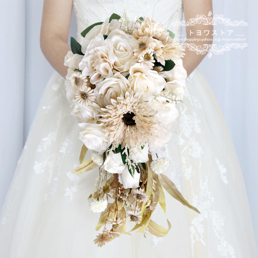 ウェディングブーケ 結婚式 ブーケ 花嫁 披露宴 しずく型 前撮り 花嫁