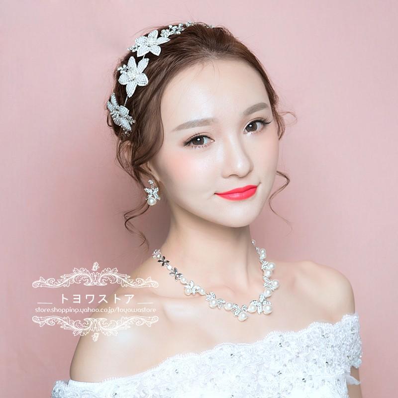 ウェディング ヘッドドレス 安い ティアラ ネックレス ピアス イヤリング 結婚式 髪飾り 花嫁 パーティー 披露宴 二次会 アクセサリー カチューシャ ジュエリー pssjt018 トヨワストア 通販 Yahoo ショッピング