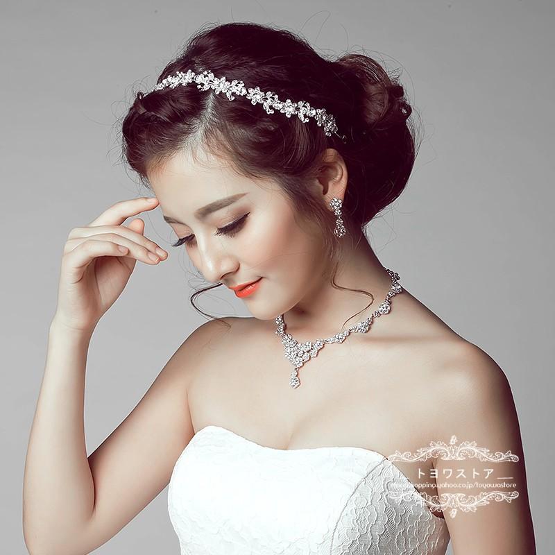 ウェディング ヘッドドレス 安い ティアラ ネックレス ピアス イヤリング 結婚式 髪飾り 花嫁 パーティー 披露宴 二次会 アクセサリー カチューシャ セット pssjt119 トヨワストア 通販 Yahoo ショッピング