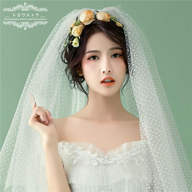 ウェディングベール ロング オフホワイト ベールアップ 安い 結婚式 花嫁 披露宴 刺繍 二次会 ブライダル マリアベール ts140 トヨワストア 通販 Yahoo ショッピング