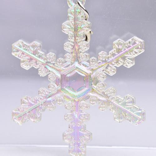 ネイチャーテクニカラーMONO 雪の結晶チャームストラップ (再販) ［5.星型樹枝 II］【ネコポス配送対応】 [170613sa]｜toysanta