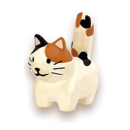 木彫り作家 川崎誠二の木彫りの動物たち マスコットフィギュア [3.ねこ