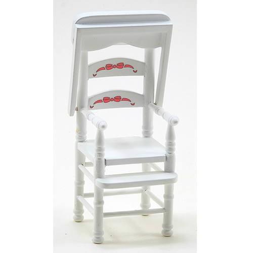 ミニチュア家具 子供用 白いハイチェア 椅子 [CLA10794] [m-s][imp](1/12スケール)【 ネコポス不可 】｜toysanta｜02