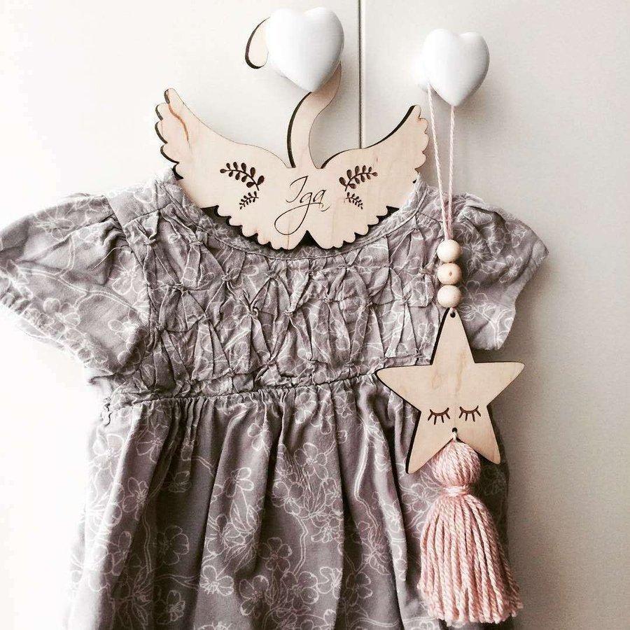 リボン 天使の翼 デザイン Ribbon Angel wings 木製 コートハンガー キッズ インテリア 撮影小物 店舗 室内装飾 北欧