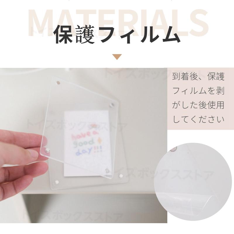 instax mini用 SQUARE用 チェキ写真用 透明 アクリル マグネット式