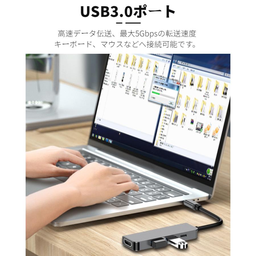 4in1 Type-C adapter Apple MacBook Air 13 Pro 14 15.3インチ用多機能 