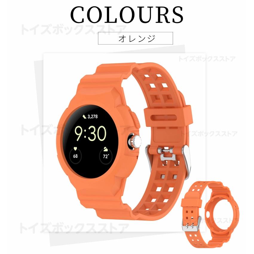 Google Pixel 7a オレンジ 本体Google ウォッチ本体のセット Google Pixel Watch 2用 1用 バンド 一体型ベルト グーグル ピクセル