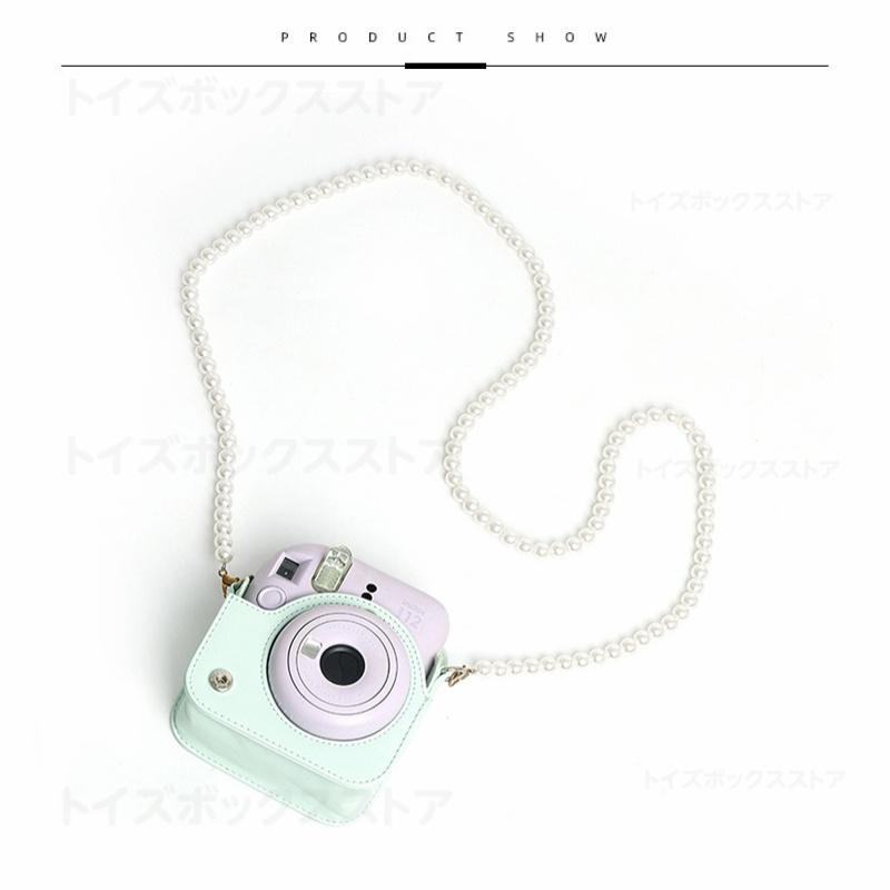 チェキ用ストラップ instax mini 12 11 9 8 SE ストラップ パール風