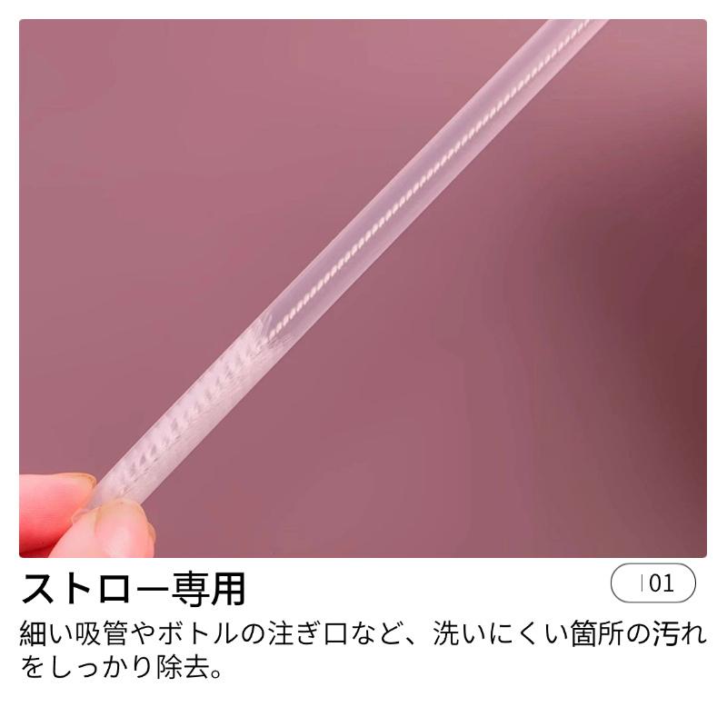 ストローブラシ 10本セット 吸管ブラシ ボトル洗浄 繰り返し使用可能