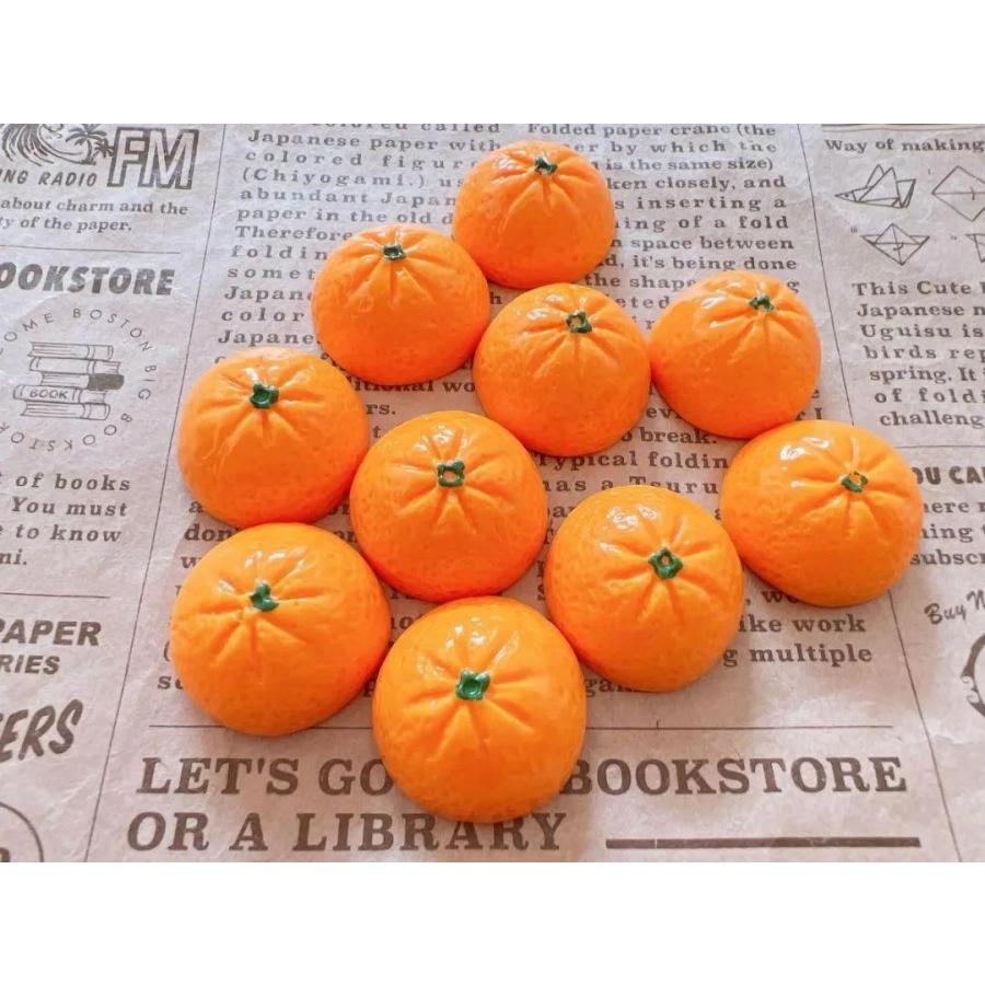 半分みかん10個 デコパーツ プラパーツ 果物 ミニチュア ミカン 送料
