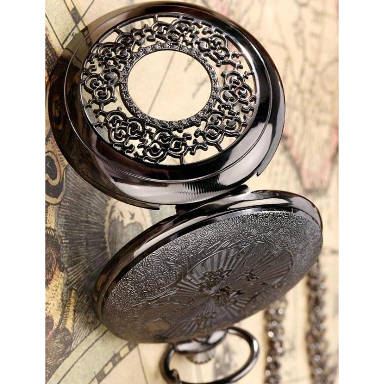 懐中時計】ブルームーン×ガンメタブラック青 ペンダントウォッチ