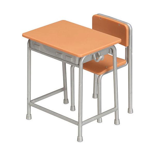 ガシャプラQ 1/12Sスケール 学校の教室 机Aセット（ライトブラウン＋シルバー）｜toyshopside3