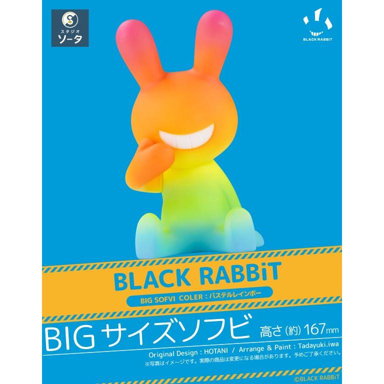 BLACK RABBiT BIG SOFVI COLOR:パステルレインボー : トイショップ