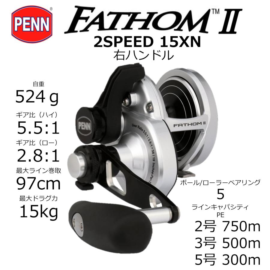 PENN (ペン) FATHOM II 2speed FTHII15XNLD2 ファゾム2 2スピード オフショアリール ジギングリール PENN (ペン) FATHOM II 2speed FTHII15XNLD2 ファゾム2 2スピード