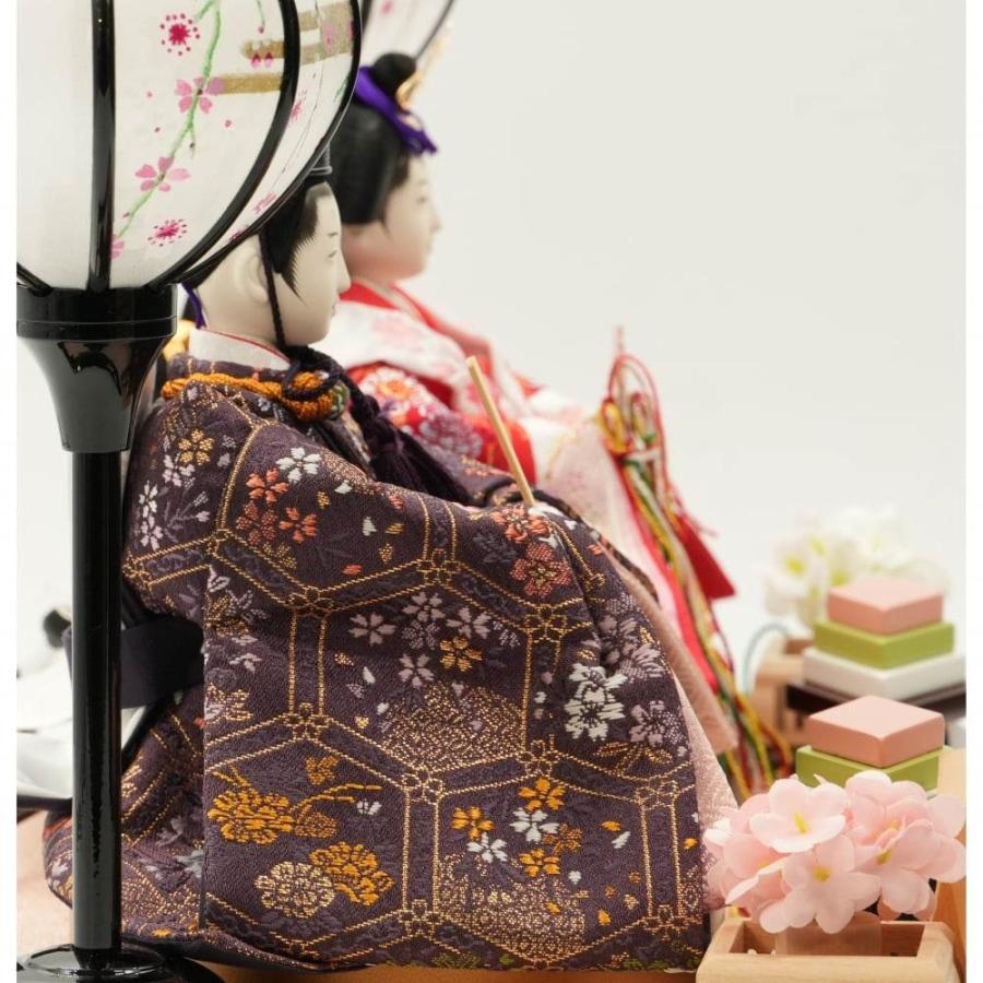 雛人形】ケース飾り 親王飾り「桜クリスタルワイン塗アクリル