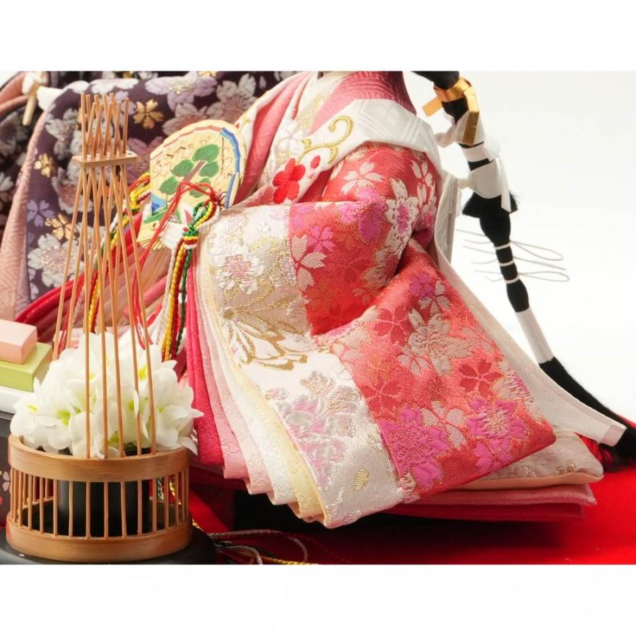 雛人形】ケース飾り 親王飾り「春歌雪輪桜六角アクリル」 (322653