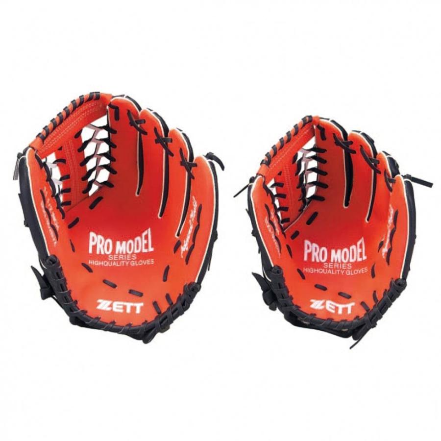 ZETT 野球グローブ 黒赤 10インチ　10.5インチ　11.5インチ 11.5/10 ゼット親子グラブセットレッドブラック 野球用親子グローブ