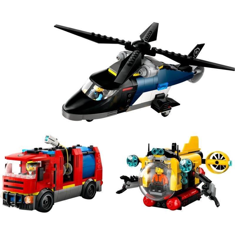オンライン限定価格】レゴ LEGO シティ ヘリコプター・消防車・潜水艦