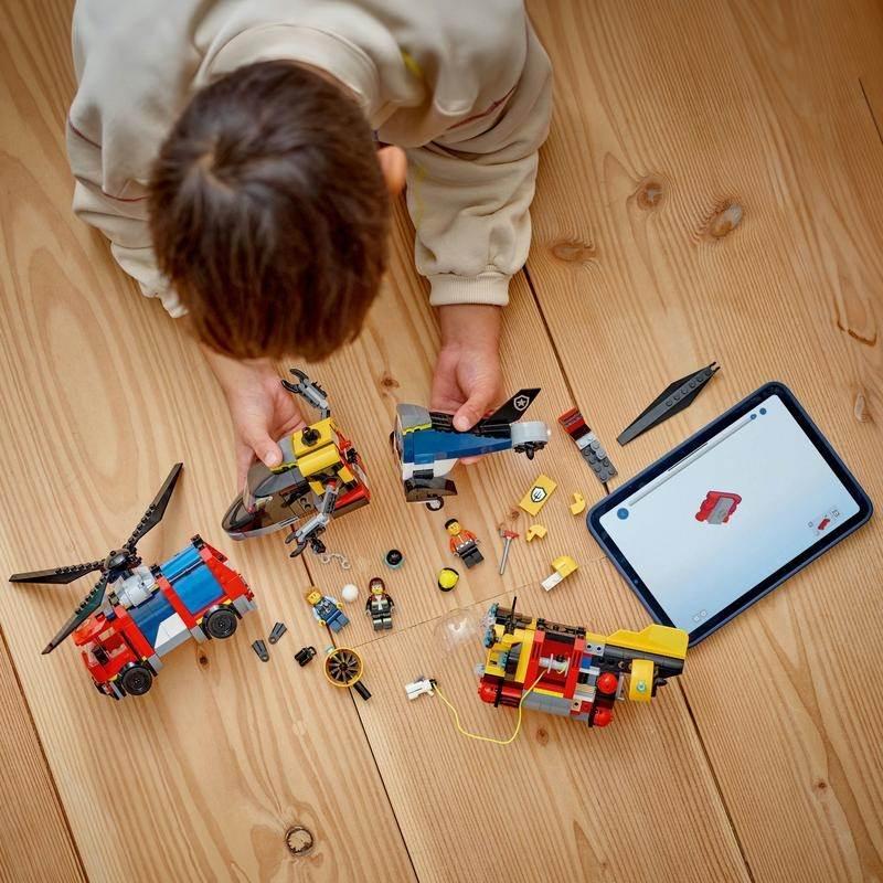 オンライン限定価格】レゴ LEGO シティ ヘリコプター・消防車・潜水艦