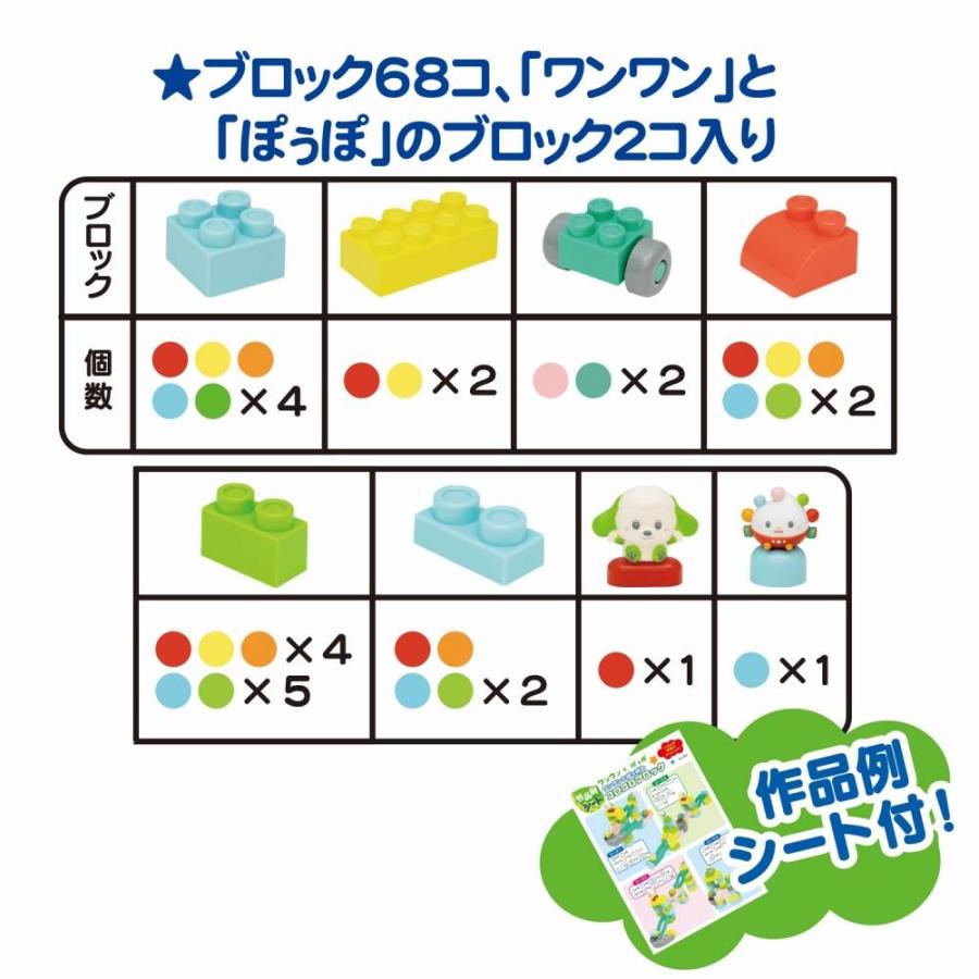ワンワンとぽぅぽのおおきなブロック 70pcs トイザらス限定 誕生日