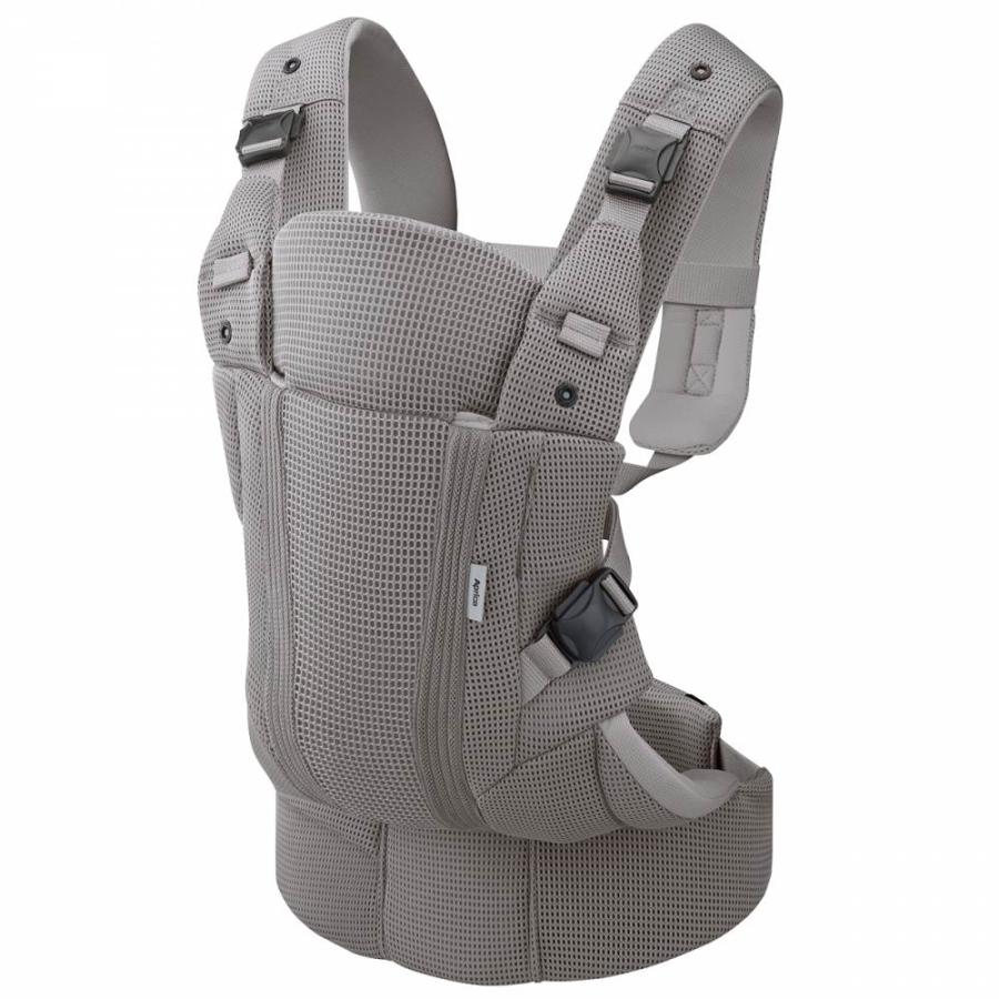 【美品】Aprica ラクリス 抱っこ紐 グレー　新生児　赤ちゃん Aprica アップリカ ラクリス AB (クラウドグレー) 抱っこ紐 新生児タテ