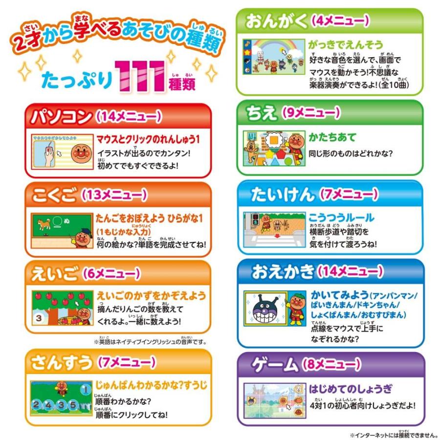 キーをカタカタ♪ あそんでまなべる！ はじめてのアンパンマンパソコン 