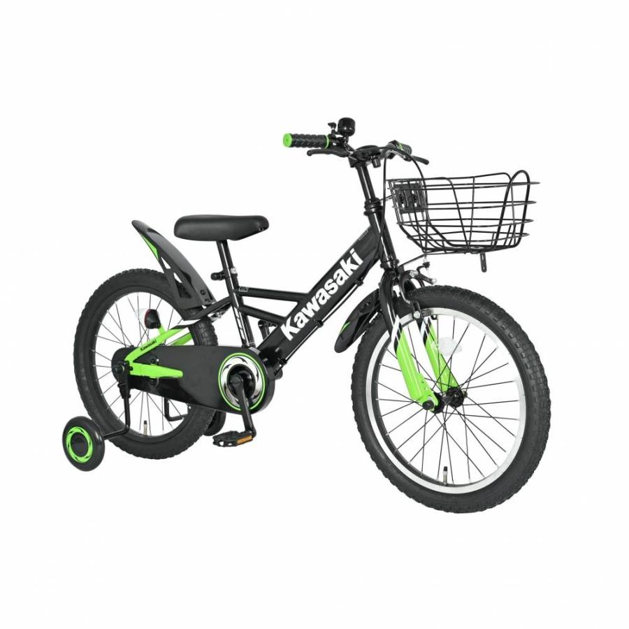18インチ 身長105〜120cm 子供用自転車 カワサキ ブラック 5歳 6歳 7歳