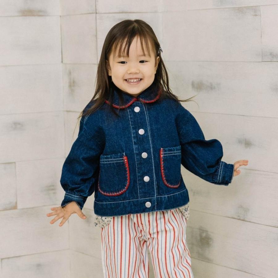 FirstCloset×mioさん】デニムジャケット ネイビー×95cm : トイザらス