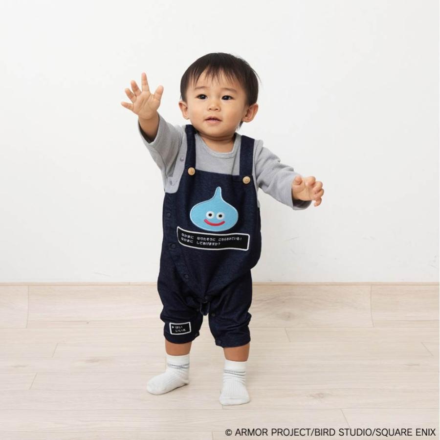 ドラクエベビー＆キッズ 長袖ロンパースサロペット風(ネイビー×約70cm