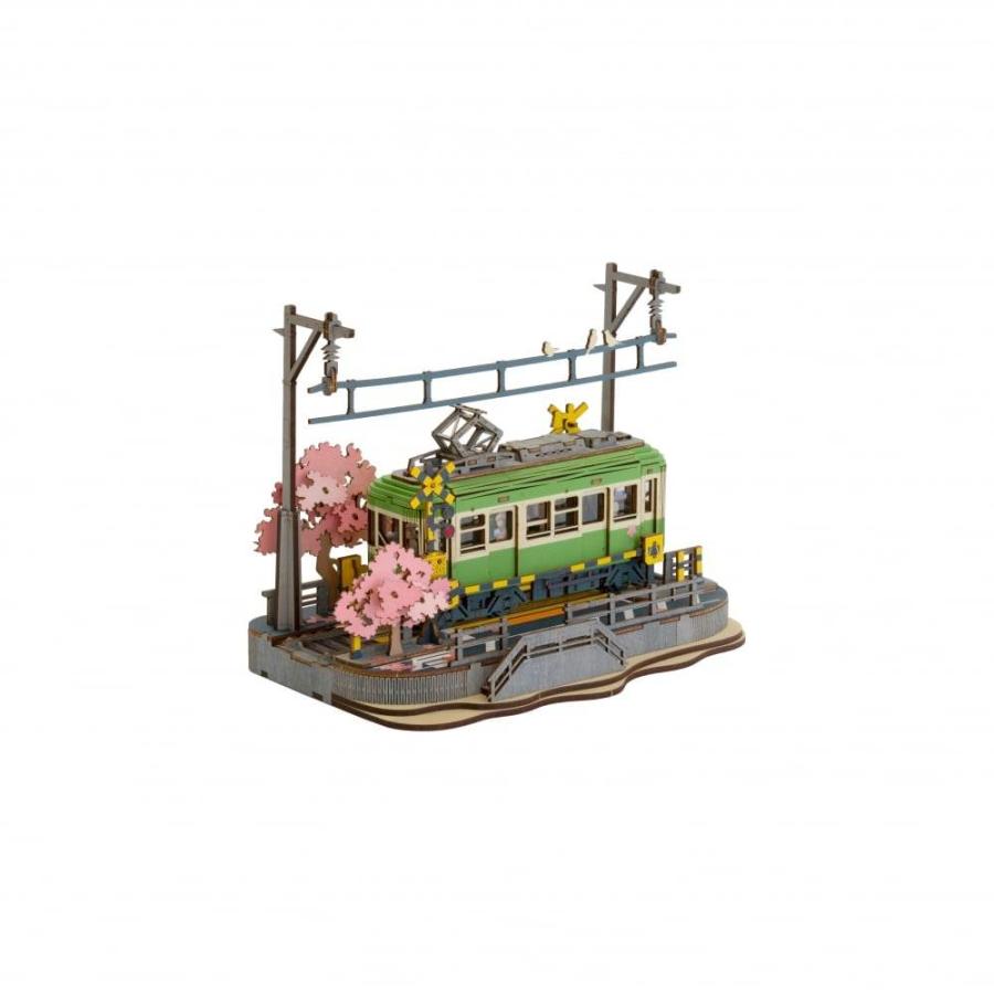 木製立体パズル つくるんです TGS02 桜さく電車 3D 組立キット