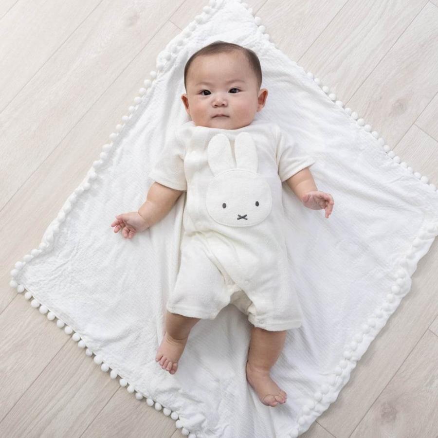 miffy ミッフィー 半袖フィットオール パイル ホワイト×60-70cm ベビーザらス限定