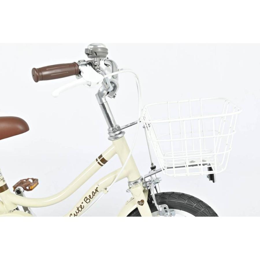 12インチ 身長90cm〜105cm 子供用自転車 キュートベア ベージュ 3歳 4