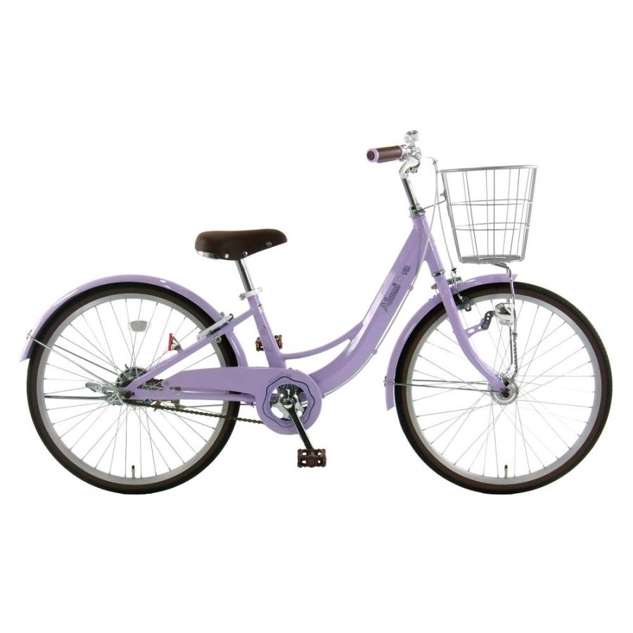 22インチ 身長120〜135cm 子供用自転車 アルミラ ライトパープル 7歳 8