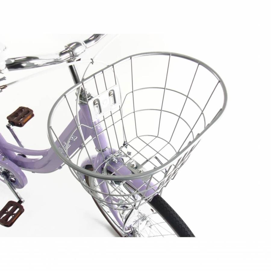 22インチ 身長120〜135cm 子供用自転車 アルミラ ライトパープル 7歳 8