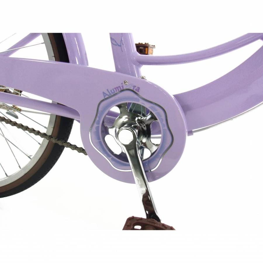 22インチ 身長120〜135cm 子供用自転車 アルミラ ライトパープル 7歳 8