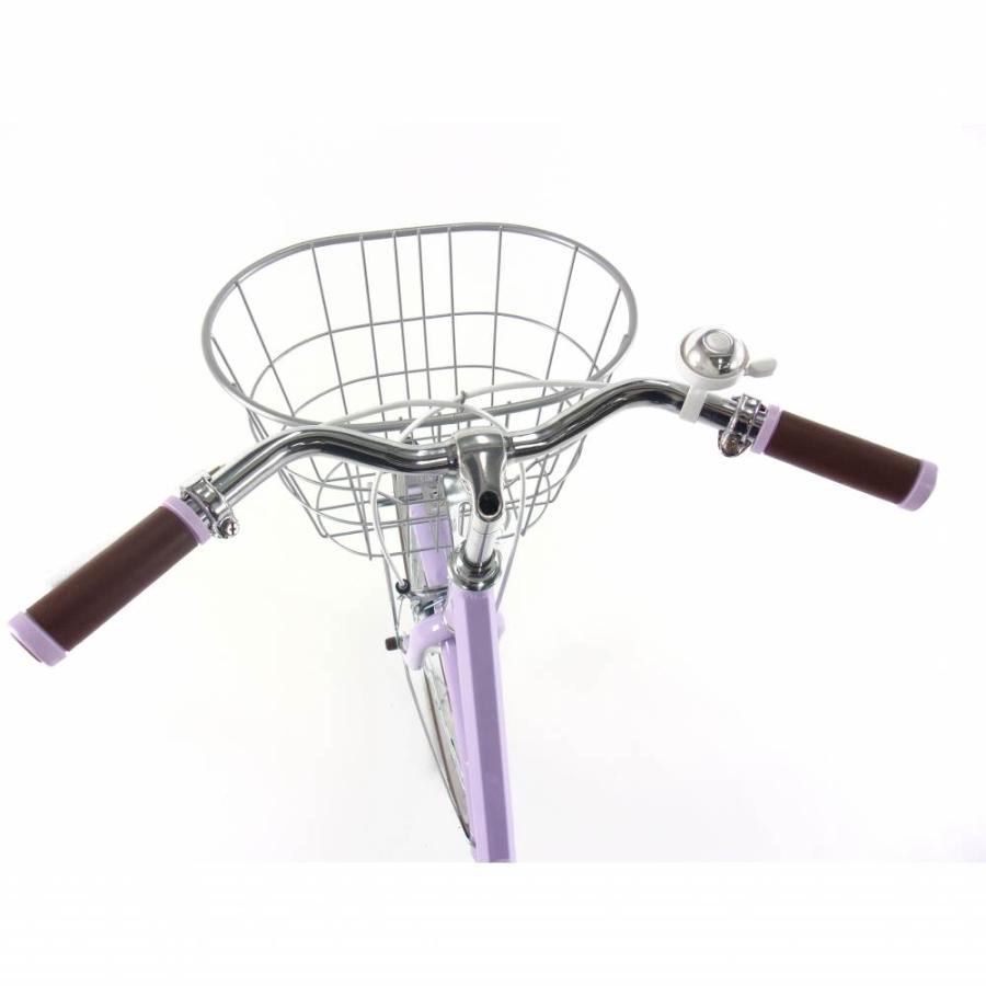 22インチ 身長120〜135cm 子供用自転車 アルミラ ライトパープル 7歳 8