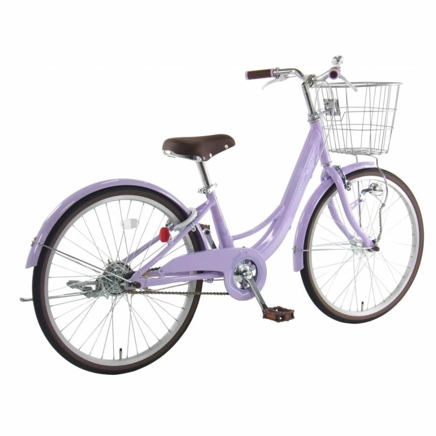 22インチ 身長120〜135cm 子供用自転車 アルミラ ライトパープル 7歳 8
