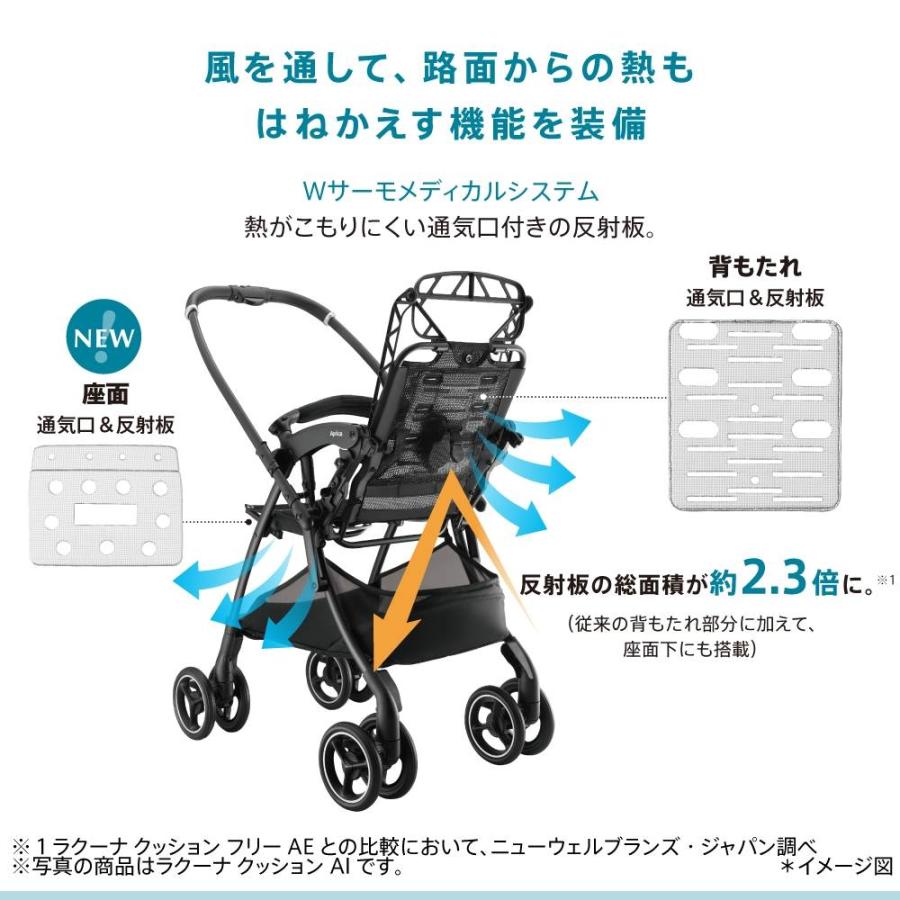 Aprica アップリカ ラクーナ クッション フリー AF (ブラック