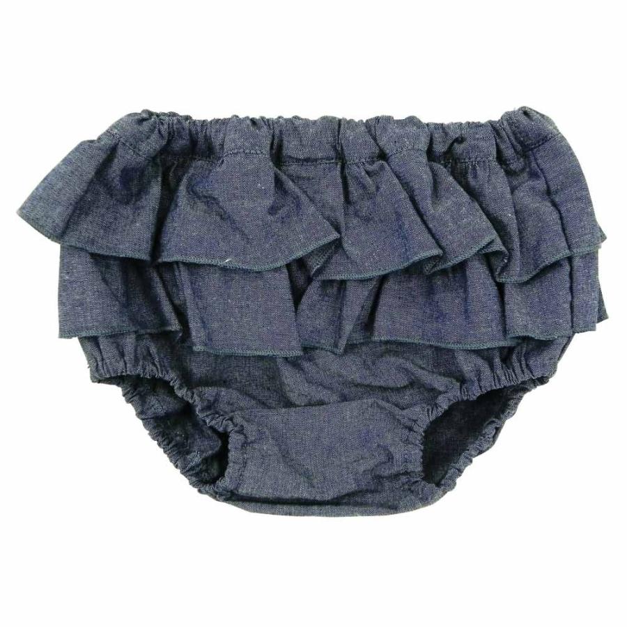 10 Off ブルマ フリルリボン付き シャンブレー フリル ネイビー 70 90cm Dprd Jatimprov Go Id