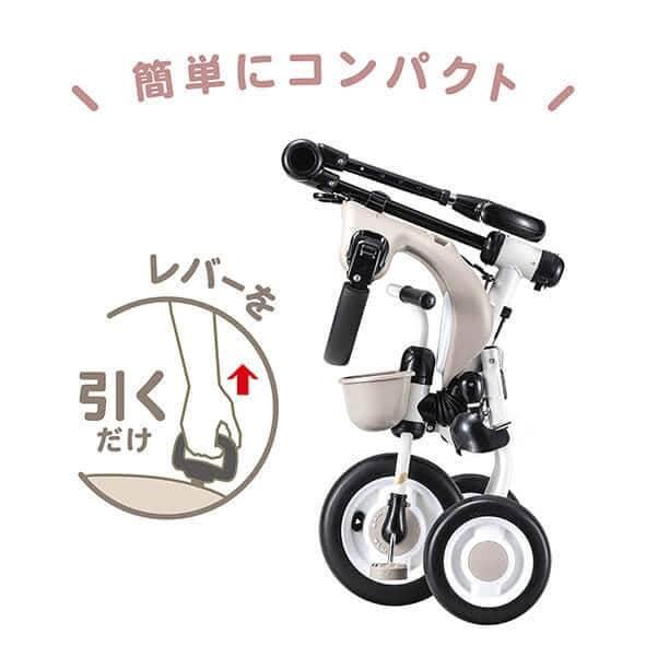 【新品/未使用/未開封品】ides 折りたたみおさんぽコンポ 折りたたみ 三輪車 折りたたみおさんぽコンポ ベージュ 三輪車 アイデス 1.5歳