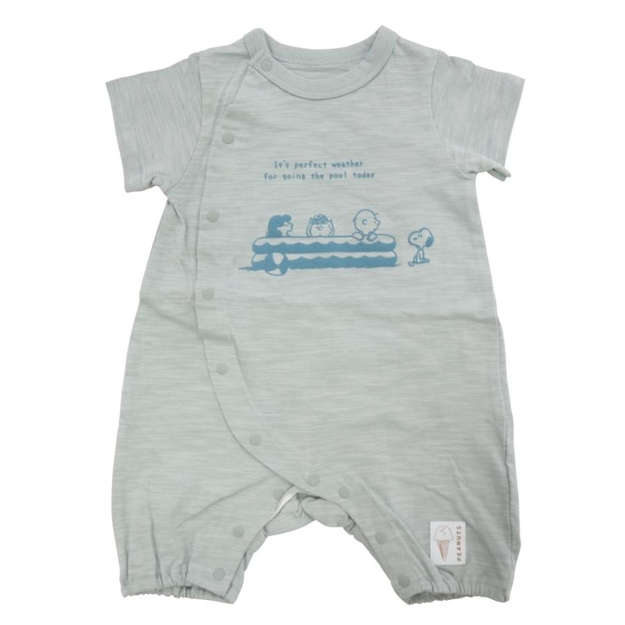 ベビーザらス限定 Snoopy 半袖前開きロンパース スラブ天竺 プール スヌーピー グリーン 70 80cm トイザらス ベビーザらスヤフー店 通販 Yahoo ショッピング