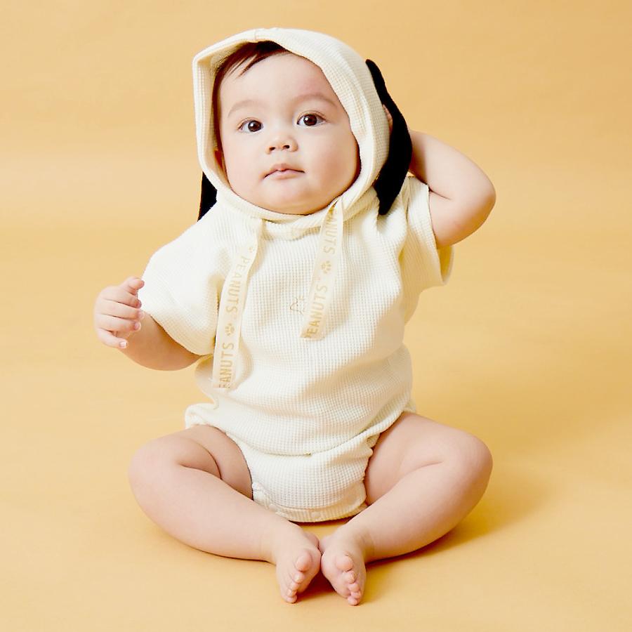 ベビーザらス限定 Snoopy 半袖なりきりロンパース 耳付きフード スヌーピー ホワイト 70cm トイザらス ベビーザらスヤフー店 通販 Yahoo ショッピング
