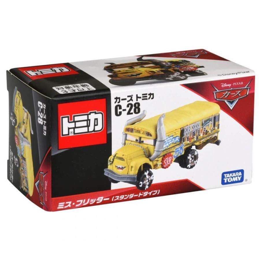 カーズ、ミニカー、マテル（アーヴィー、ミスフリッター）（目が変わるおもちゃ） ディズニー カーズ トミカ C-28 ミス・フリッター（スタンダードタイプ