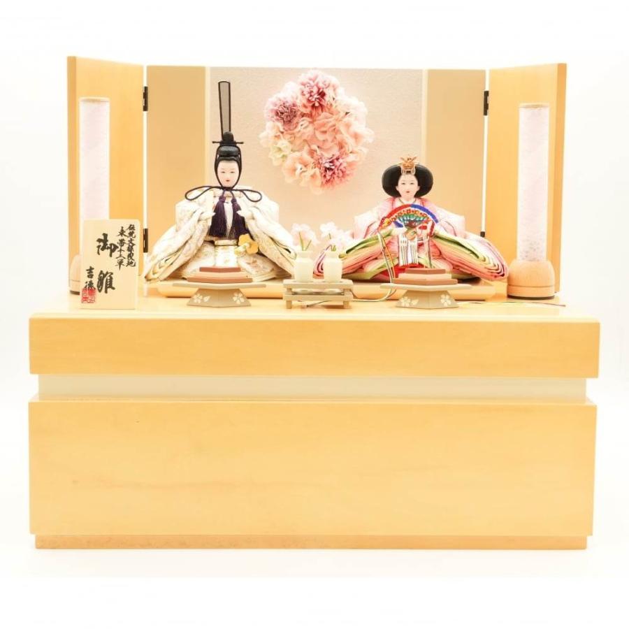 雛人形】収納飾り 親王飾り「花飾り木目調」 (605876)ひな人形 彩