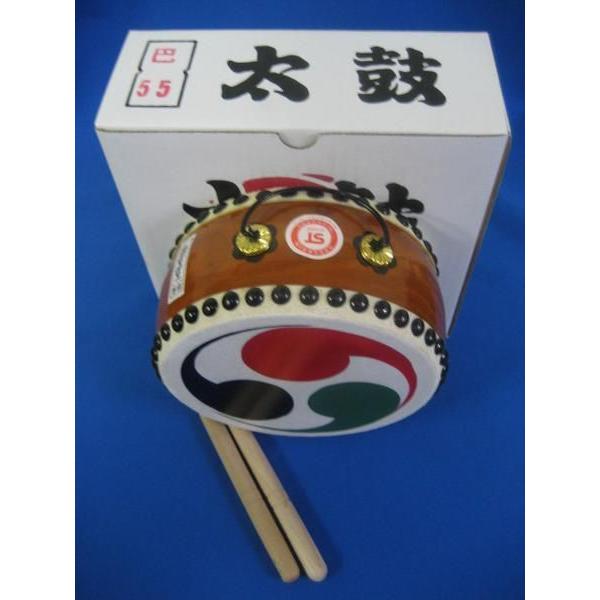 ☆バチ2本付き 国産手作り本格皮和太鼓 巴 55号 日本製 : トイ ☆バチ2本付き 国産手作り本格皮和太鼓 巴 55号 日本製 : トイ