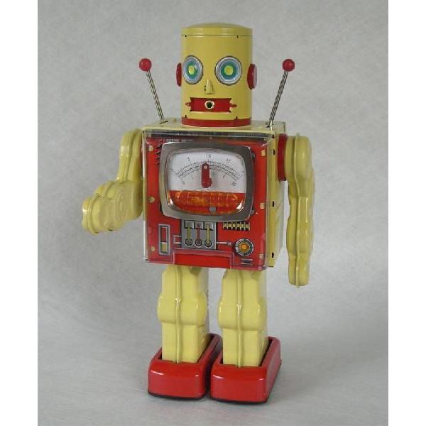 ○ロボット《テレビロボット》(電池式/メタルハウス)［箱付・新品］○